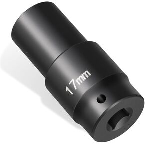 77060 17mm Harmonic Balancer Socket Tool - Heavy-Duty Heat-Treated Steel, 3x Impact Power, Fits 17mm Hex Pulley Damper Bolts, Compatible with 1/2" Drive for Honda & Other Engines