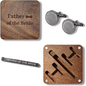 Mens Cufflinks and Tie Clip - Gifts for Husband from Wife - Anniversary, Birthday Gifts for Husband