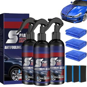 3 Pcs Multi-Functional Coating Renewal Agent, 3 in 1 High Protection Quick Car Coating Spray Fast-Acting, Ceramic Coating Agent Spray, High Protection Nano Coat, Anti Dirt - Boost Gloss -120ml