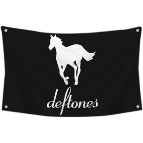 White Pony Flag Alternative metal band Banner Tapestry College Decor 3x5 Feet Indoor Outdoor Poster (Black)