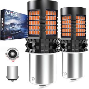 Amber BAU15S PY21W LED Bulbs Yellow Canbus Error Free Turn Signal Light Built-in Resistor No Hyper Flash No Error For Blinker Light Indicator Light Side Marker Light 2000Lm 21W(Pack Of 2)