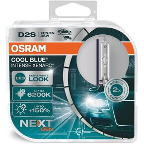 OSRAM XENARC COOL Blue Blue D2S ، +150 ٪ أكثر سطوع ، يصل إلى 6200 كيلو ، مصباح مصباح الأمامي ، LED ، LED ، صندوق الثنائي (مصابيح) 66240CBN-HCB
