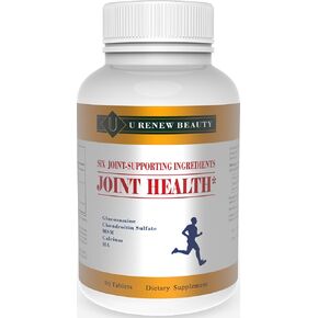 U Reneft Beauty Glucosamine Chondroitin MSM ومكملات الكالسيوم حمض الهيالورونيك المستخدمة في صيغة دعم إصلاح الصحة والمرونة الغضروف والمفاصل ، المكونات غير المعدلة وراثيًا ، خالية من الغلوتين ، 90 قرصًا