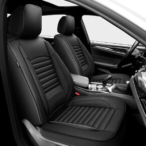 Seat Covers Fit for Honda HR-V 2016-2024 2025 Waterproof Car Seat Covers Full Set 5 Seats Faux Leather Car Seat Cushion Protector Compatible Airbag(Black)