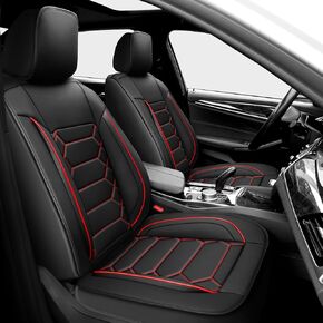 Seat Covers Fit for Toyota Camry 2012-2024 2025 Waterproof Car Seat Covers Full Set 5 Seats Faux Leather Car Seat Cushion Protector Compatible Airbag(Black)