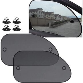 2PC Side Window Car Sunshade, Universal Car Window Shade for Baby, Sun Protection and Breathable Car Window Shade for Baby with Suction Cup Installation Accessories, for Cars (Black)