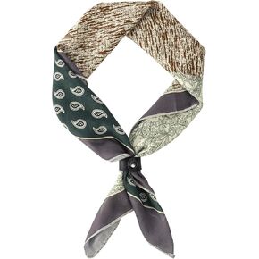 GERINLY Cotton Linen Square Neckerchif for Men Cowboy Head Bandana Handsome Neck Scarf Wrap with Leather Buckle