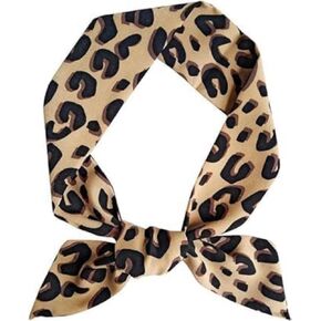 2025 New Leopard Scarf,Brown Leopard Neck Tie, Chic Skinny Scarf Hairband, Fashion Scarves