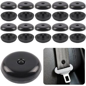5 Sets Universal Seatbelt Stopper Kit, Snap-on Seat Belt Button Stopper Plastic Seatbelt Buckle Stopper Button Prevent Seatbelt Clip from Sliding Down No Welding Required(Black)