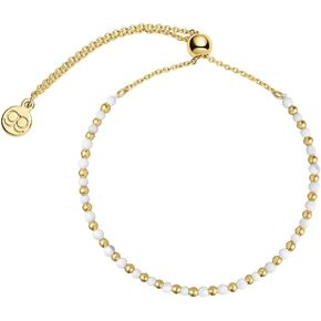 Gorjana - Bowy Gemstone Brooks Bracelet 9 1/4 " - 8K Brass -Prass - اختيار الأحجار الكريمة الأصلية - الإغلاق القابل للتعديل - تصميم أنيق وذات مغزى