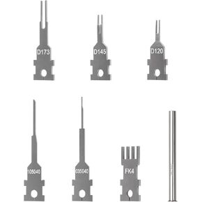 JRready JRconDRK00A10-04 Terminal Release Tool Kit, 10PCS Automotive Computer Electrical Pin Removal Tools Wire Harness Repair Terminal Extractors Set for Molex, Harting, Wain Series Connector