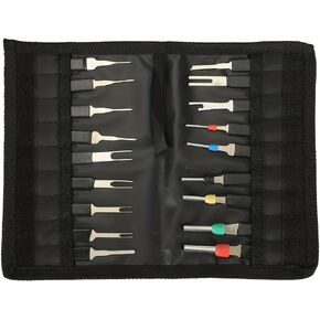 18pcs Professional Terminal Removal Tool Kit, Terminal Ejector Kit, Broken Key Extractor Kit, Car Unlock Kit, All in a Black Cloth Bag