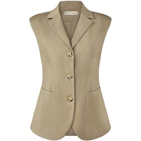 Belle Poque Vest for Women Business Casual Sleeveless Blazer Suit Vest Tops Light Jackets Blazers with Pockets