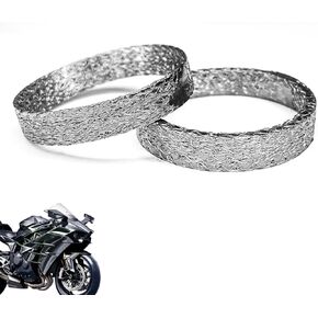 2pcs عادم الحشية ل Harley Davidson Touring Sportster Bikes Softail dyna ، Graphite و Steel Material Cone Gasket لسيارات عام 1984 ، كاتم الصوت الجرافيت ختم الختم