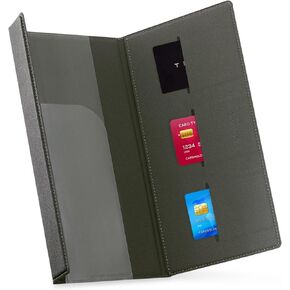 CoBak Car Registration and Insurance Holder with Magnetic Compartment - Vehicle Glove Box Organizer for Driver License, Cards, Emergency Cash - Auto Truck Accessories Case, Carbon Fiber Black