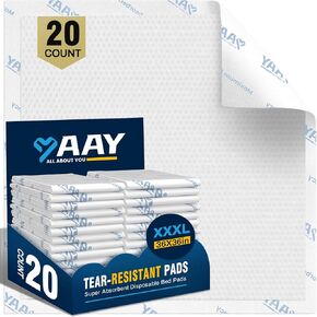 Chucks Pads 150 Grams Heavy Duty Disposable Underpads 36"x36" (20 Count) Ultra Absorbent Incontinence Bed Pads, Extra Large Tear Resistant & Leakproof Pee Pads for Elderly, Kids or Puppy