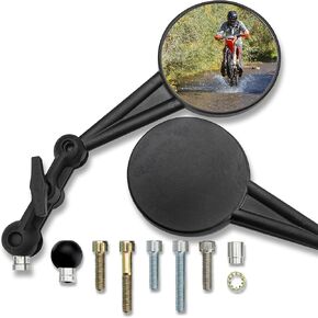 Doubletake Enduro Mirror Kit 2.0 ، Universal Fit قابلة للطي مرايا الدراجات النارية ، مضمونة مدى الحياة.
