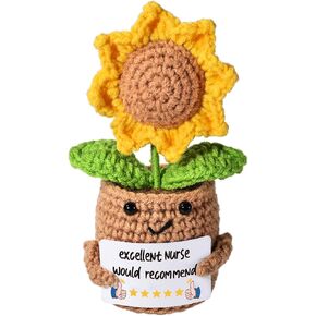 Nurse Gifts for Women,Nurse Week Appreciation Gift,Handmade Crochet Sunflower Gift for Nurse,Excellent Nursing Gifts, Nurses Practitioner Present
