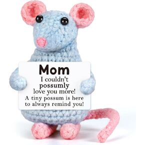 LEJIAJINW Emotional Cheer Up Inspirational Gifts for Women Friends Sister Birthday Ideas, Mini Cute Positive Crochet Opossum Funny Fathers Day for Him Men Boyfriend Dad Husband Anniversary Valentines in Kuwait