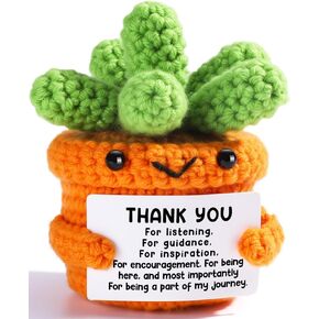 Mini Appreciation Gifts for Teacher Women - Thank You Gardening Gifts for Coworker Friends Mom Boss Lady Nurse - Handmade Crochet Succulents Plant Present for Birthday Christmas Graduation