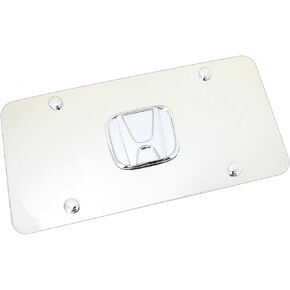 Au-TOMOTIVE GOLD, INC Officially Licensed Chrome Logo on a Chrome License Plate for Honda