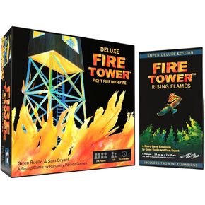 Deluxe Fire Tower Board Game + Super Deluxe Rising Flames Bundle (تشمل اثنين من التوسعات المصغرة!) - قتال النار مع النار في لعبة سريعة وتنافسية | من السهل التعلم | 15-30 دقيقة