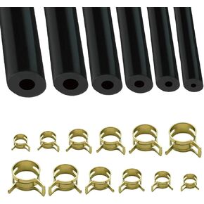 سيليكون فراغ خرطوم السيارات ، الحجم 1/8 "5/32" 3/16 "1/4" 5/16 "3/8" ، مجموعة خرطوم أنابيب الفراغ السيليكون - 5feet （6pcs）