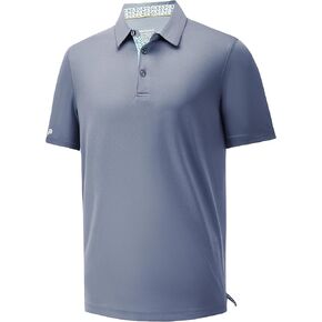 Mens Golf Shirt Short Sleeve Moisture Wicking Dry Fit Performance Casual Solid Collared Golf Polo Shirts for Men