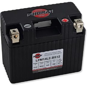 بطارية Shorai LFM Lithium-Elon W/BMS ، LFM14L2-BS12 ، 4.0AH 13.2V ، 52.8WHR ، "L" ، Case 2