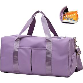 Women Gym Bag with Separation for Wet and Dry, Shoe Storage, Waterproof Travel Duffle Bag for Gym, Swimming, Yoga, Sports (Beige) in Saudi Arabia