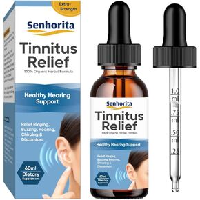 Tinnitus الإغاثة لآذان الرنين ، مكملات الإغاثة الطبيعية العشبية العشبية ، يحسن السمع وتخفيف رنين الأذن ، 60 مل 1 شهر العرض