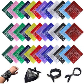 36 PCS Bandanas للجنسين Paisley Bandanas Bulk متعددة الأغراض رعاة البقر التفاف الوشاح