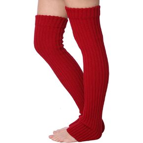 Women's Knee High Cable Knit Warm Ribbed Winter Leg Warmers for Women