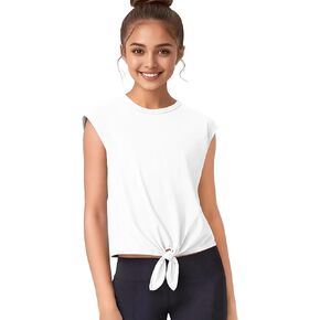 قميص Hasmes Girls tee for Kids Short Sereve T-Shirt Third Tank Tops 7-14y
