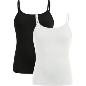 GORGLITTER Girl's 2 Pack Casual Camisole Undershirts Spaghetti Strap Cami Tank Tops