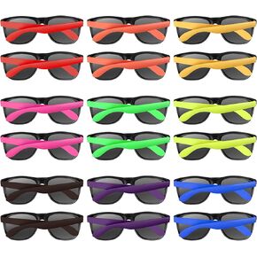 Neon Sunglasses Party Favors 18 PCS 9 Colors 80's Style for Pool/Beach/Graduation/Summer/Birthday/Christmas Celebration,Thanksgiving,Carnival,for Teens adults