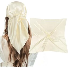 35" Large Square Satin Head Scarf - 3Pcs Silk Like Head Scarves Silk Bandana Satin Hair Scarf Head Wraps For Women