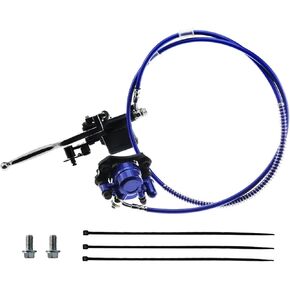 PRO BAT Rear Hydraulic Disc Brake Caliper Hand Brake Master Cylinder Caliper with Brake Pads Assembly for 50cc 70cc 90cc 110cc 125cc Taotao Buyang Coolster Baja Chinese Quad Bike ATV, Blue