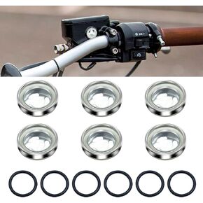 6Pcs Motorcycle Brake Sight Glass 18mm Universal Motorbike Master Brake Cylinder Rear Brake Pump Oil Mirror Sight Lens Gasket Front Rear Replacement