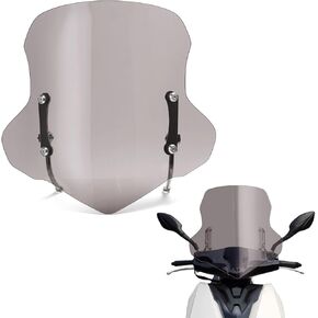 Mokuo Universal Universal Upgrade 4mm سماكة الزجاج الأمامي للدراجات النارية في مادة الكمبيوتر المتوافقة مع Scooter Moped Smoke Gray Color