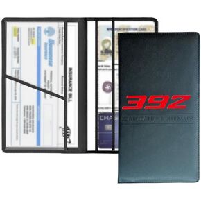 Leather Car Registration and Insurance Cards Holder Compatible with Dodge Challenger Charger SRT RAM Auto Accessories, Vehicle Glove Box Car Organizer with Magnetic Shut, Documents License (392)