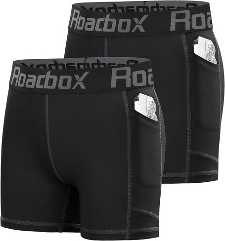 Roadbox Girls Volleyball Shorts, 4'' Kids Athletic Spandex Biker, Youth Compression Shorts with Pockets for Dance Gymnastics in Saudi Arabia