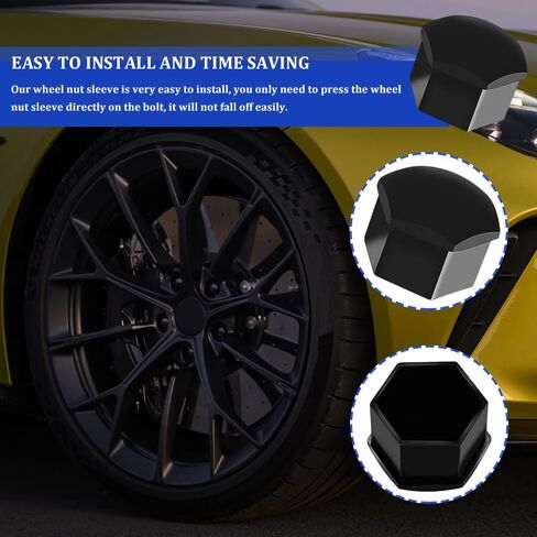 20PCS Lug Nut Covers, Car Wheel Nut Caps, 17mm Hexagonal Nut Covers with Removal Tool, Car Decoration Eexterior Wheel Nut Screw Bolt Protection Covers Universal for Most Cars (Red) in Kuwait