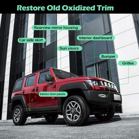 Nadamoo Automotive Black Trim Spray ، 4 علب ، يعيد إحياء اللون على الفور لمطاط الفينيل البلاستيكي والسيارات الخارج in Kuwait