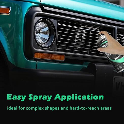 Nadamoo Automotive Black Trim Spray ، 4 علب ، يعيد إحياء اللون على الفور لمطاط الفينيل البلاستيكي والسيارات الخارج in Kuwait