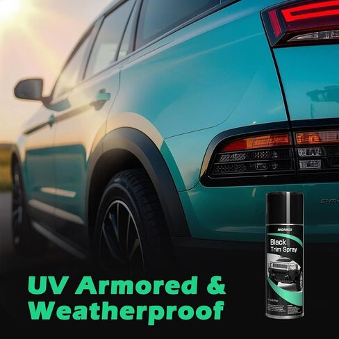 Nadamoo Automotive Black Trim Spray ، 4 علب ، يعيد إحياء اللون على الفور لمطاط الفينيل البلاستيكي والسيارات الخارج in Kuwait