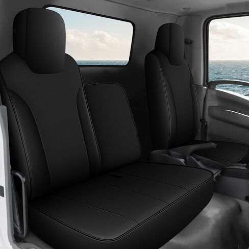 Custom Fit Seat Covers for Isuzu NPR: 2006-2019 2020 2021 2022 2023 2024 Leather Car Seat Covers Full Set Black in Kuwait