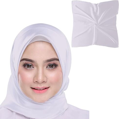 35"Large Pure Color Square Satin Head Scarf-Hair Scarf Like Silk Scarf Square Scarf Bandanas for Women in Saudi Arabia
