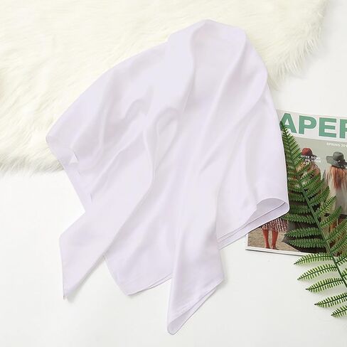 35"Large Pure Color Square Satin Head Scarf-Hair Scarf Like Silk Scarf Square Scarf Bandanas for Women in Saudi Arabia