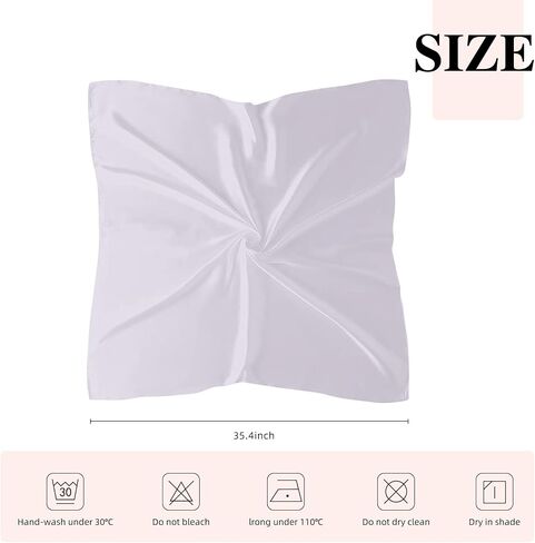 35"Large Pure Color Square Satin Head Scarf-Hair Scarf Like Silk Scarf Square Scarf Bandanas for Women in Saudi Arabia